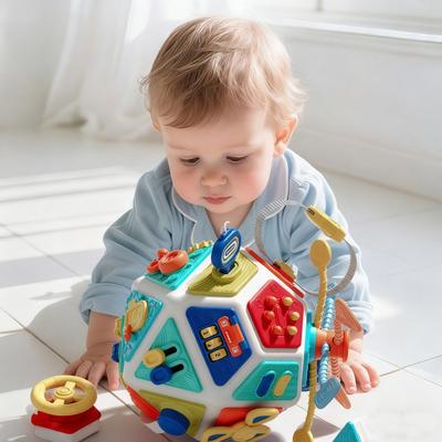 Montessori Hračka pro rané vzdělávání Batole Busy Board Kostka Hračky 22 v 1 Montessori Senzorická hračka pro 1-3leté chlapce dívky
