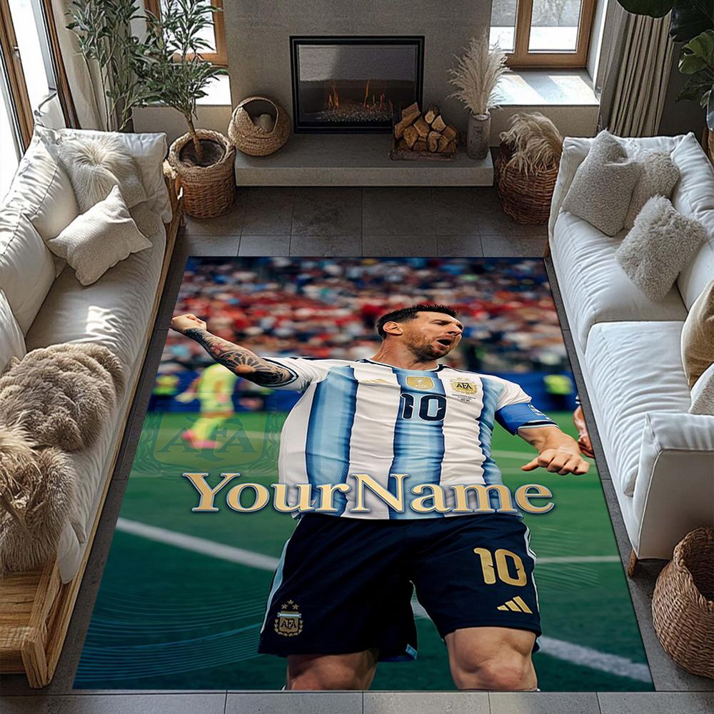Messi 397 Customizable Name Floor Rug Office Rug Perfect for Game Room Study room Dormitory Decorate room Antislip Carpet Office home decor