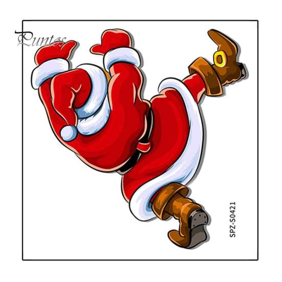 Creative Toilet Seat Clings Christmas Sticker, Funny Santa Claus Decal, Waterproof Home Decorations PVC Holiday Bathroom Wall Decor for Party