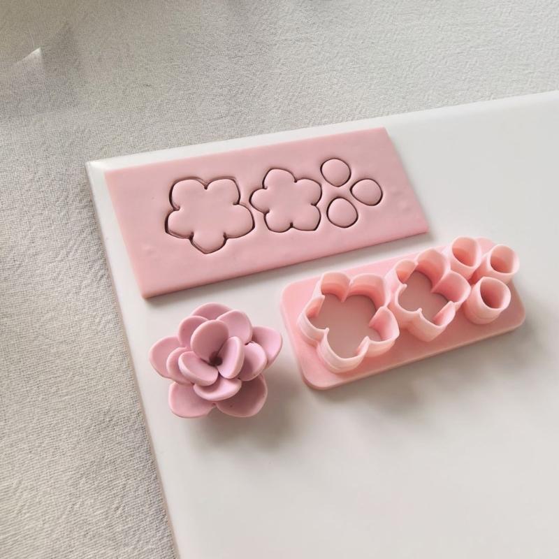 Creative Flower Petal Mold Set 8 Pieces Silicone Clay Tools Earring Making Molds For Handcrafted Earrings And Charm