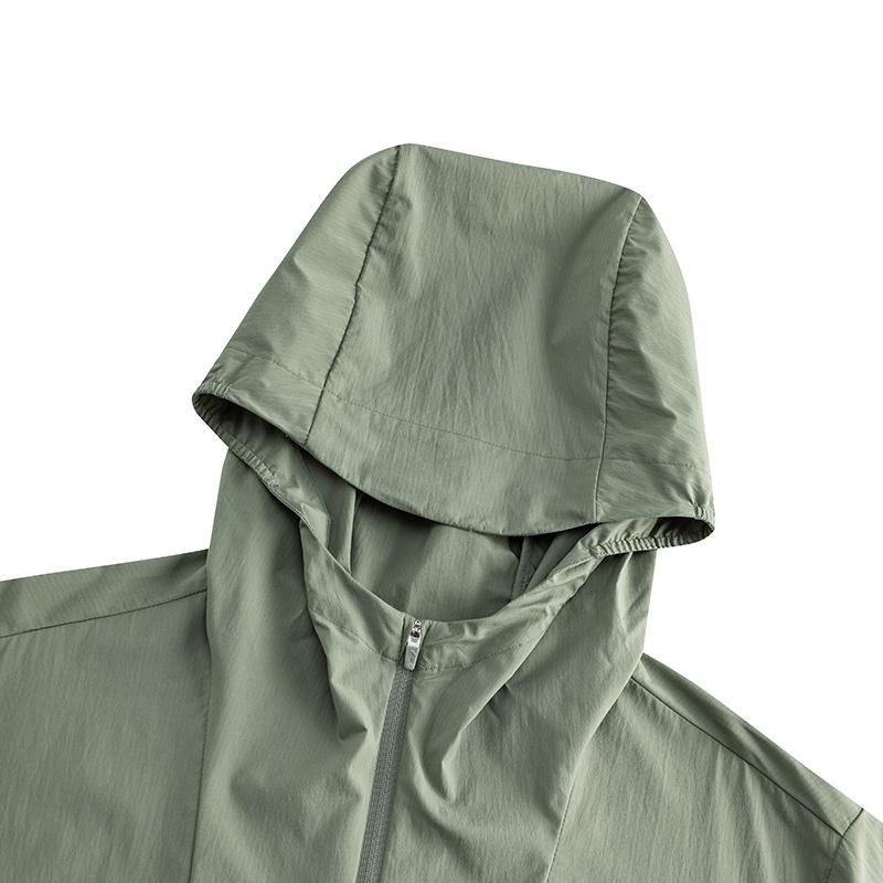 Anta Sports Casual Minimalist Color Block Hooded UV Protection Sun Shirt Men Tops Green 152527605-2