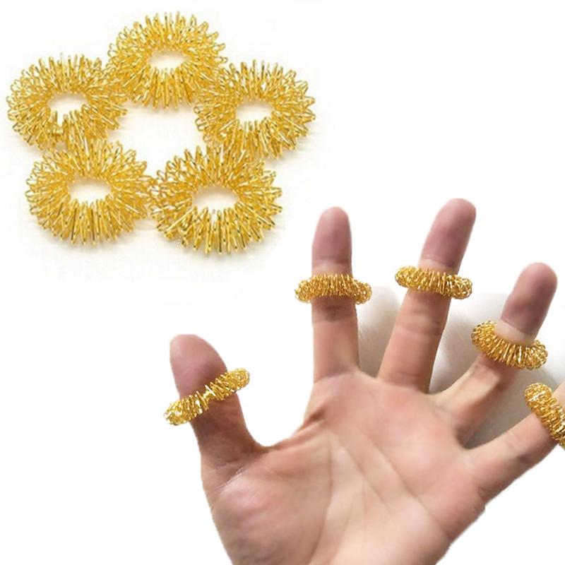 10 ks Nerezový masážní kroužek na prst Akupunkturní kroužek Terapie Relax Krev