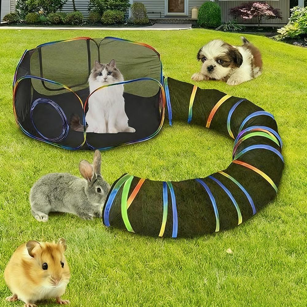 Outside House for Indoor Cats Playground Portable Foldable Tent Tunnel Small Animal Friendly Design for Cats Playing