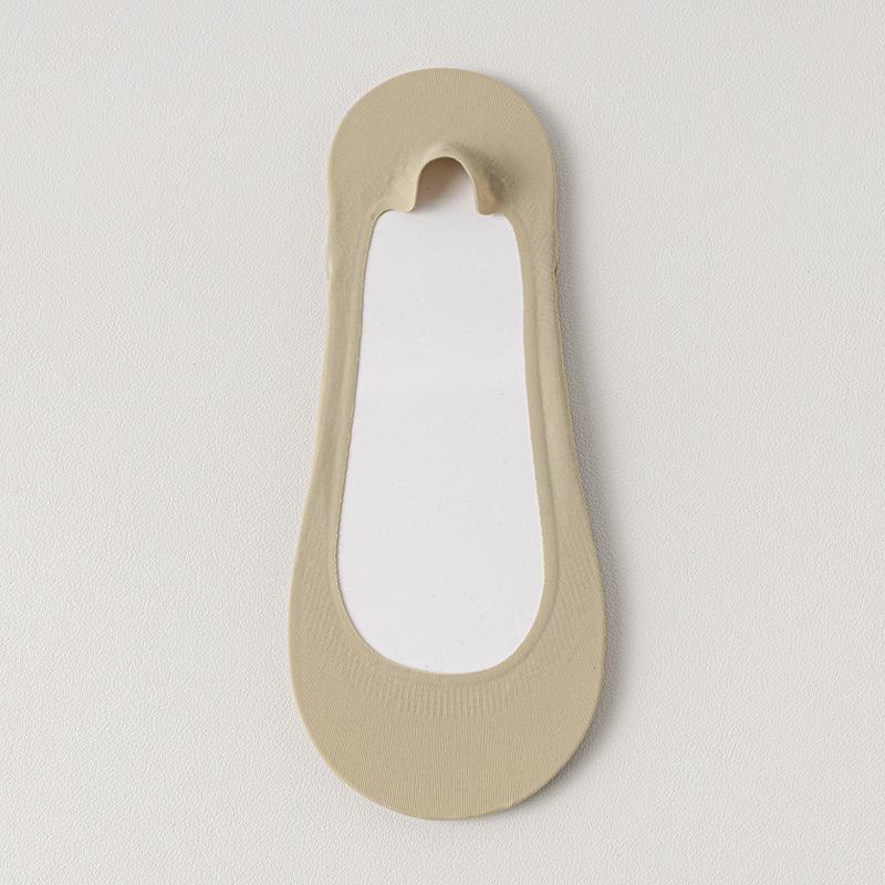 Summer Ultra-thin Breathable Sock Slippers Solid Color Ice Silk Low Cut Boat Socks Silicone Anti-slip Invisible No Show Socks