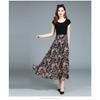 Summer Women's A-line Skirt Chiffon Half Skirt High Waist Printed Large Swing Skirt Floral Mid Length Long Skirt