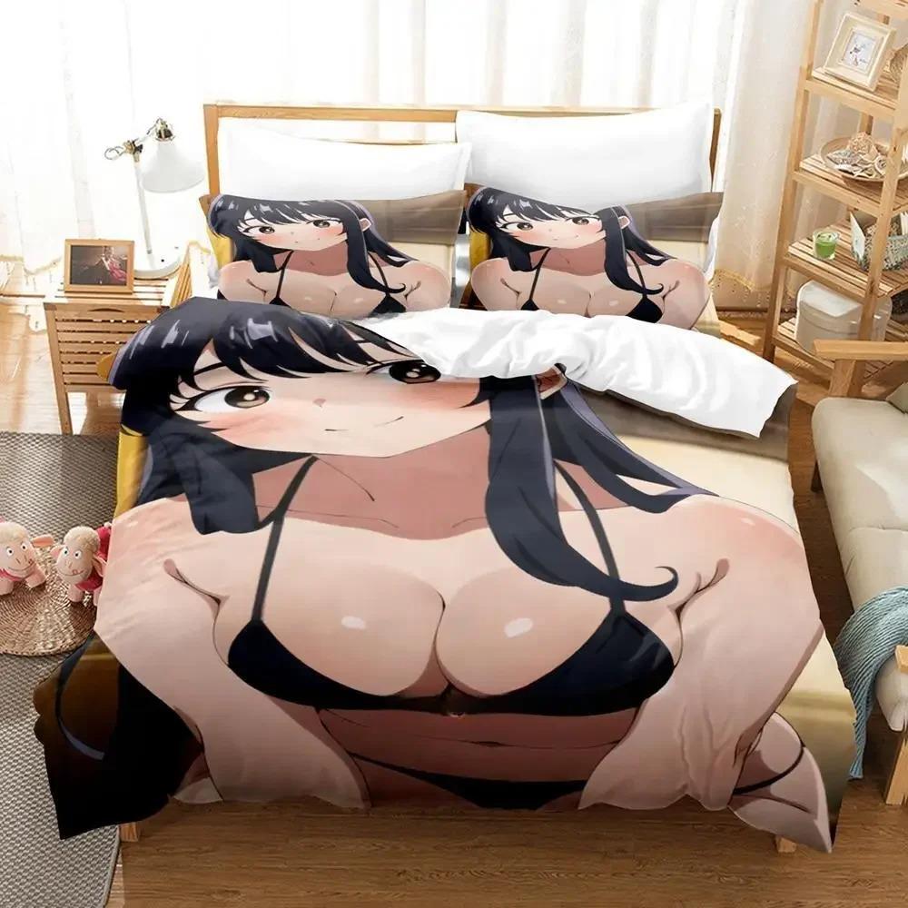 New 3D Print Sexy Lactating Girl, Young Woman Large Chest Bedding Set Anime Three-piece Set Adult Kid Bedroom Duvet Cover Sets