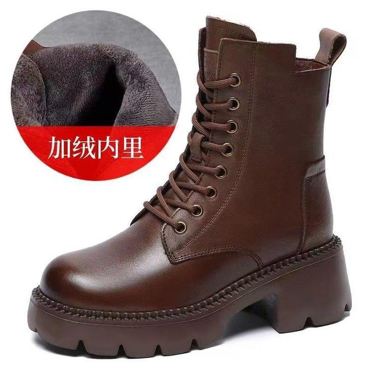 Stivali Martin stivaletti stile britannico autunno e inverno con plateau suola spessa caldi stivali da cavaliere