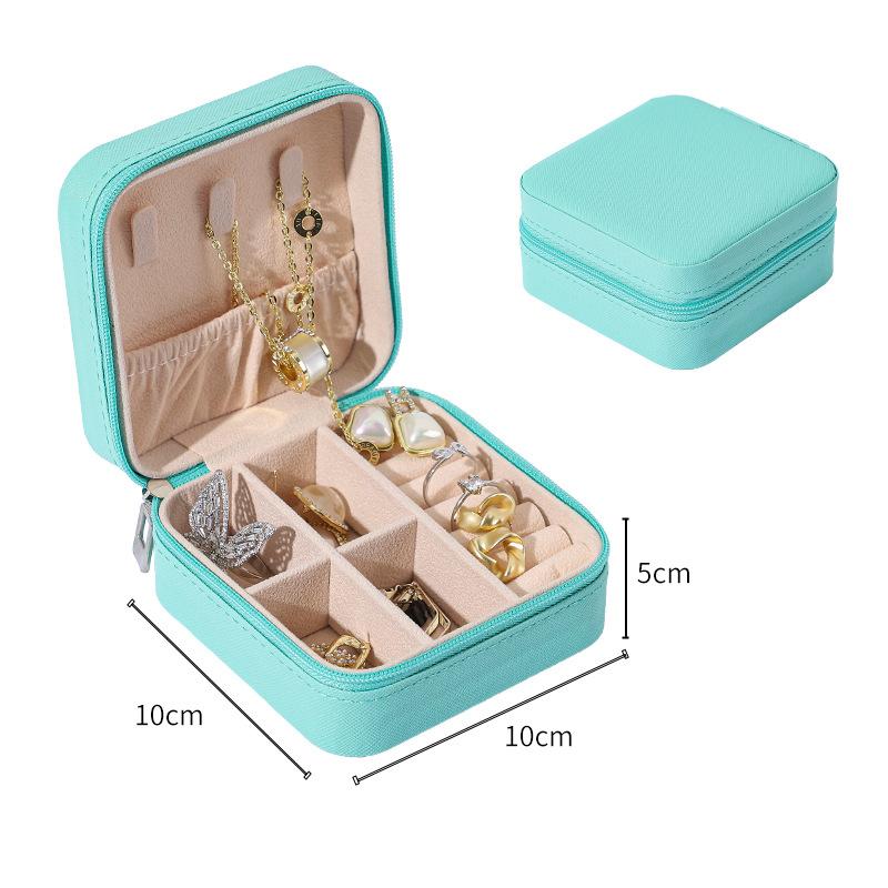 Mini organizzatore di gioielli Portagioie portatile Espositore per gioielli da viaggio Custodia con cerniera Orecchini Collana Scatole portaoggetti per anelli