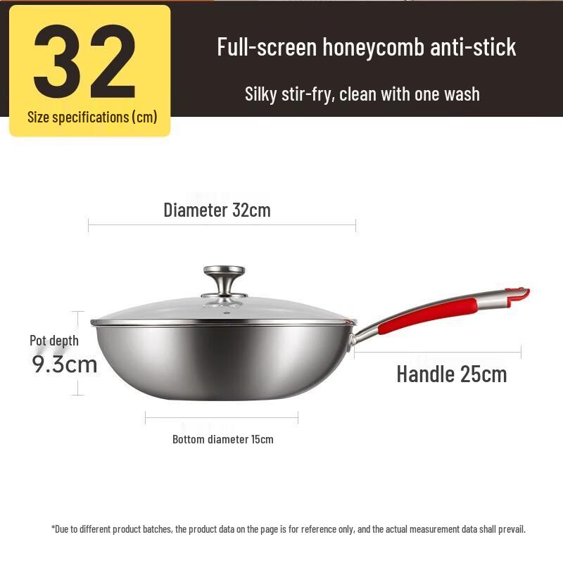 Chuida Huang New Classical Honeycomb Stainless Steel Wok
