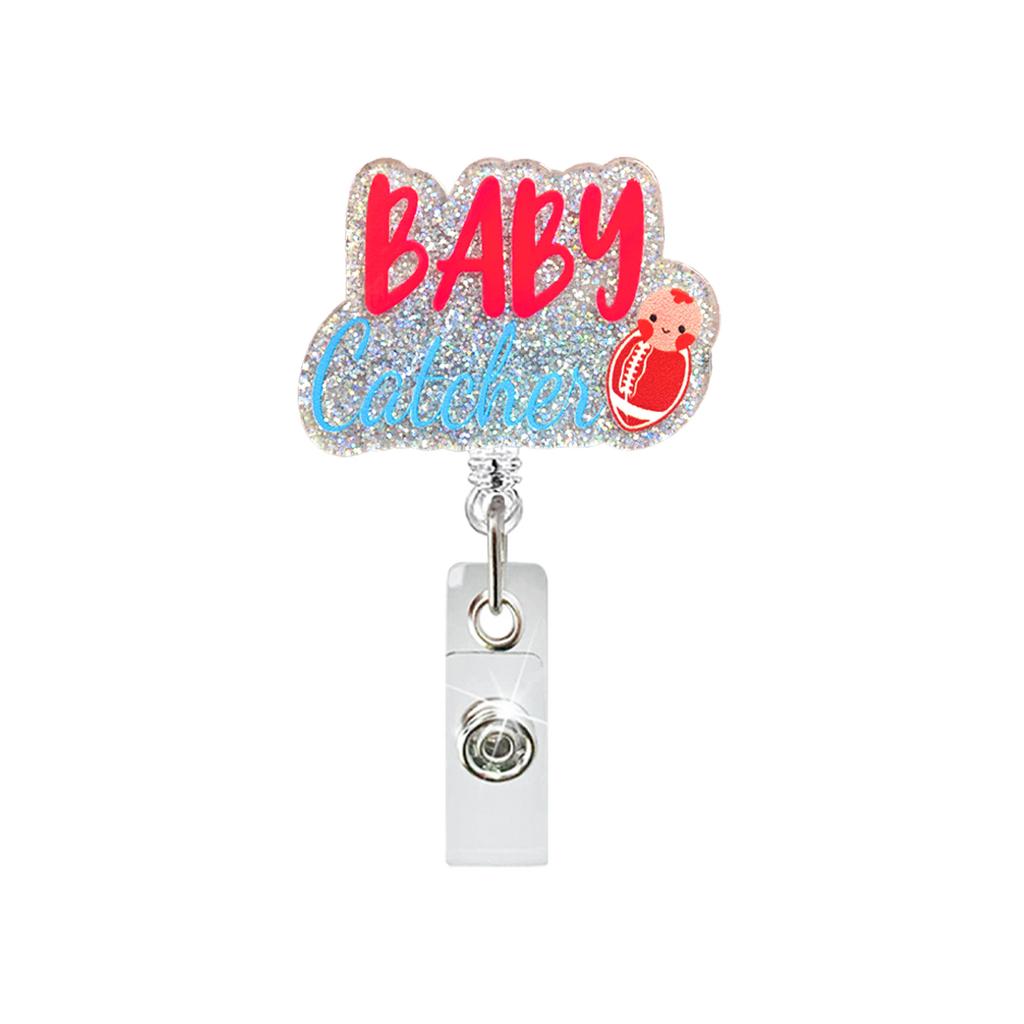 Glitter Acrylic Id Holder Vibrant Retractable Badge Reel Alligator Clip Badge Holder Inspirational Nurse Badge Reel For Nurse