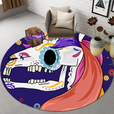 Baby Crawl Cartoon Teppich Moderne Fußmatten Totenkopf Mandala Kinderzimmer Teppich Schlafzimmer Zuhause Wohnzimmer Runder Teppich