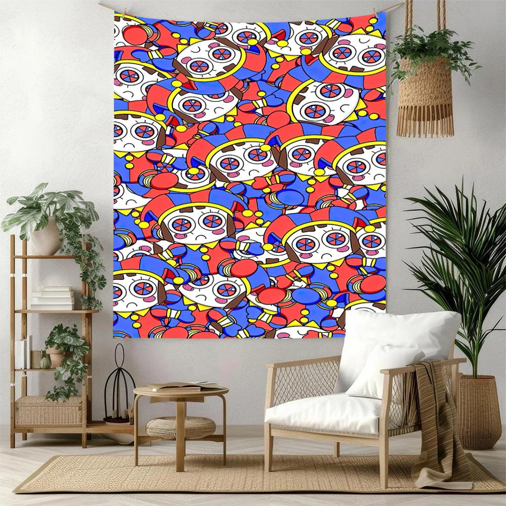 Digital Circus Wall Decor Tapestry Art For Pet Memorial Birthdaywedding Party Backdrop Family Gift
