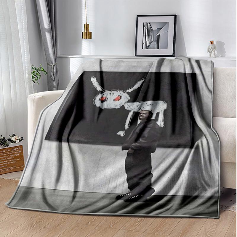 Drake Flannel Blanket Soft Warm All-Season Throw, Design for Camping, Car Travel, Hiking Sofa, Bed, Office Perfect Gift for Parties