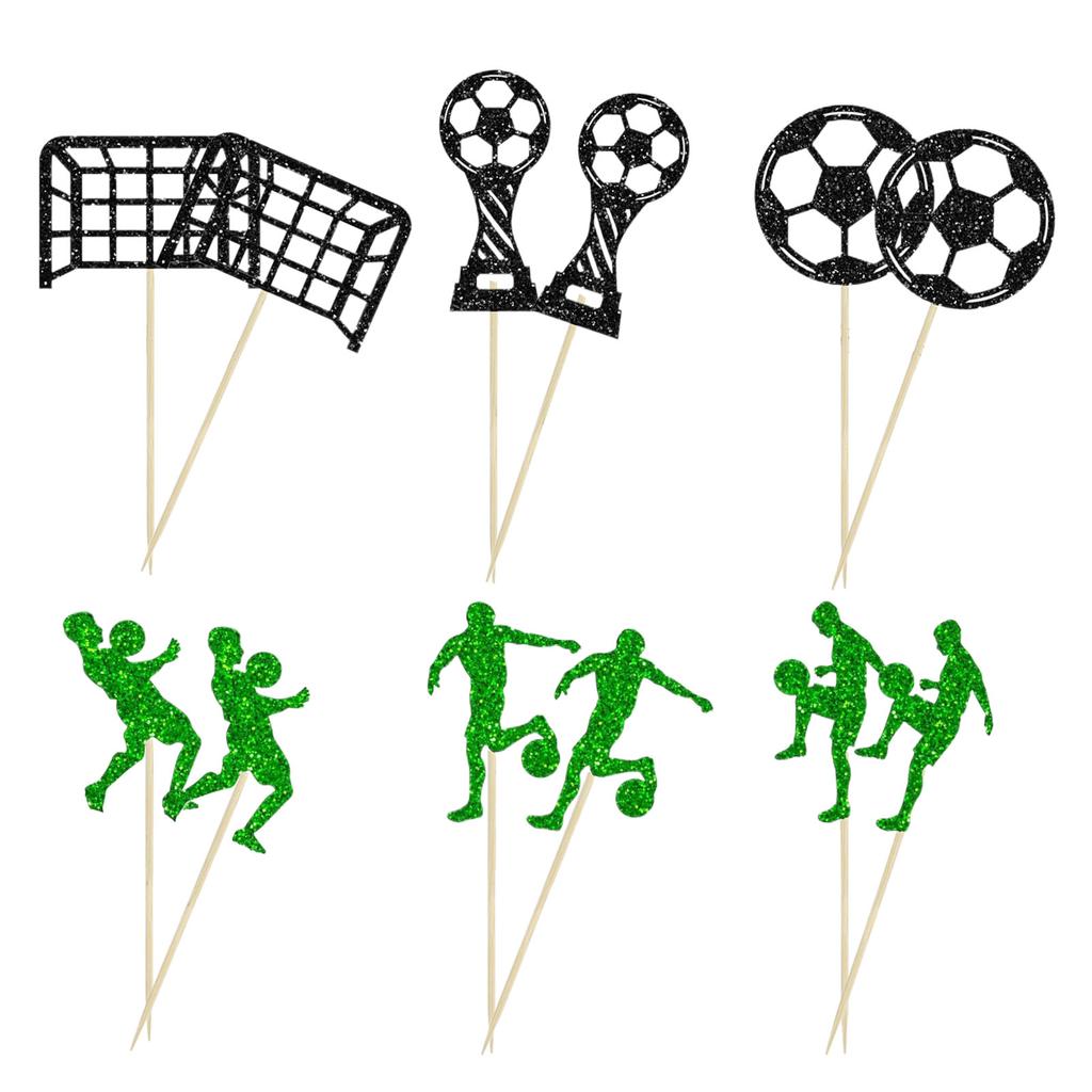 Fußball-Cupcake-Topper für Geburtstagsparty Dekoration Fußball-Cupcake-Topper Cupcake Picks