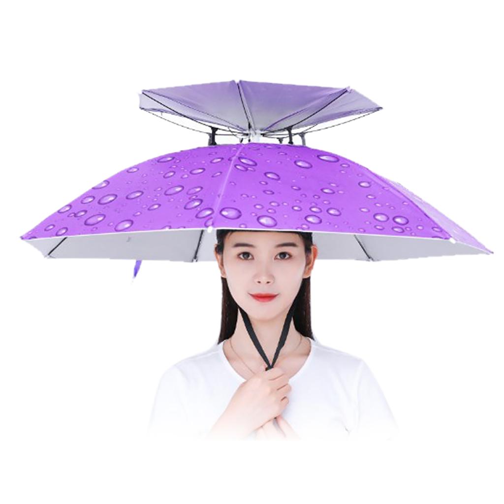 Fishing Hats Double Rainy Umbrella Anti UV Rainproof Sun Protection Fishing Umbrellas
