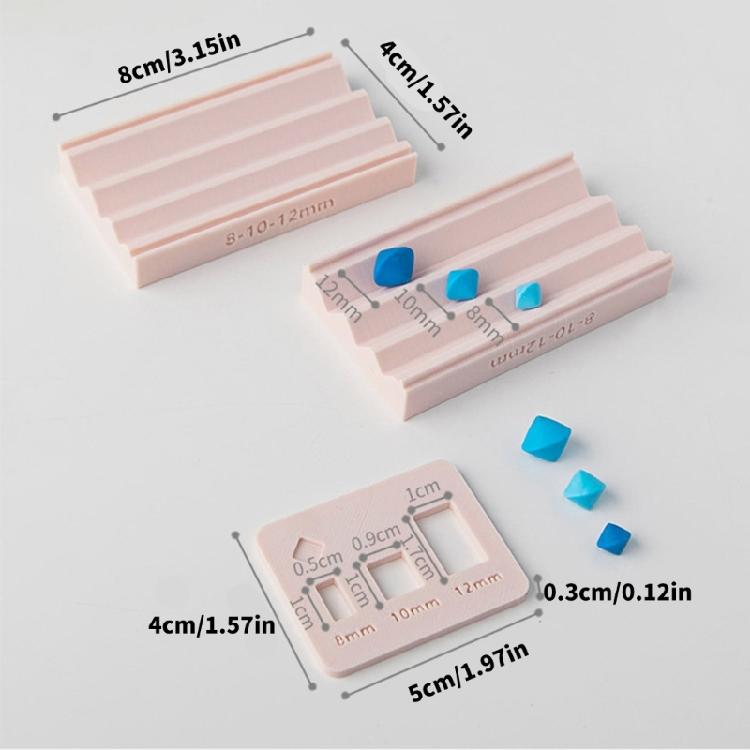 Diamonds Shape Clay Rolling Mold Crafting Tool Plastic Texture Pendant Moulds Suitable for 2 Size Beads Jewelry Making