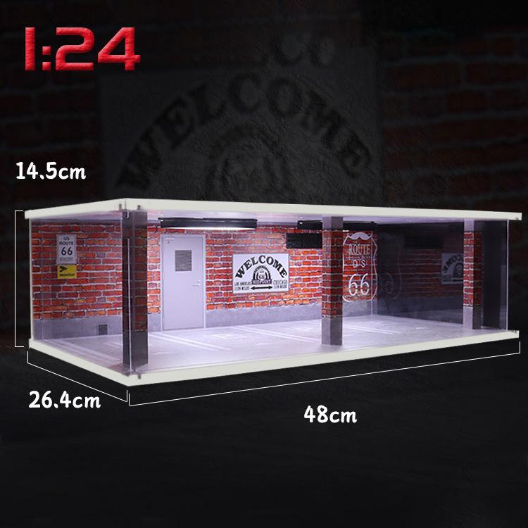1/32 1/24 1/18 Scale Lighting Parking Lot Assembly Toy Diecast Alloy Model Car Garage DIY Scene Collection Display Toy Car Gift