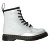 Childrens/Kids Glitter Leather Lace Up Biker Boots