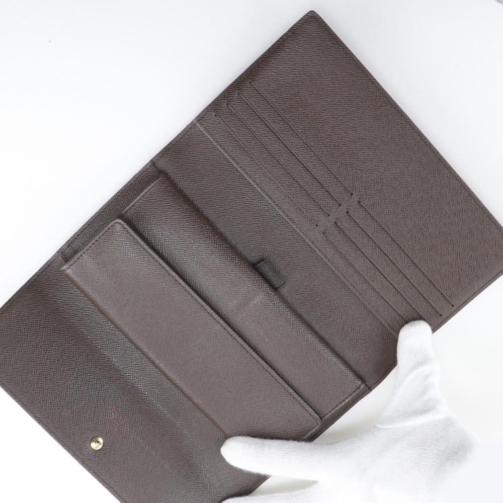 LOUIS VUITTON Portefeiulle International Purse N61217 Brown Damier canvas unisex Used
