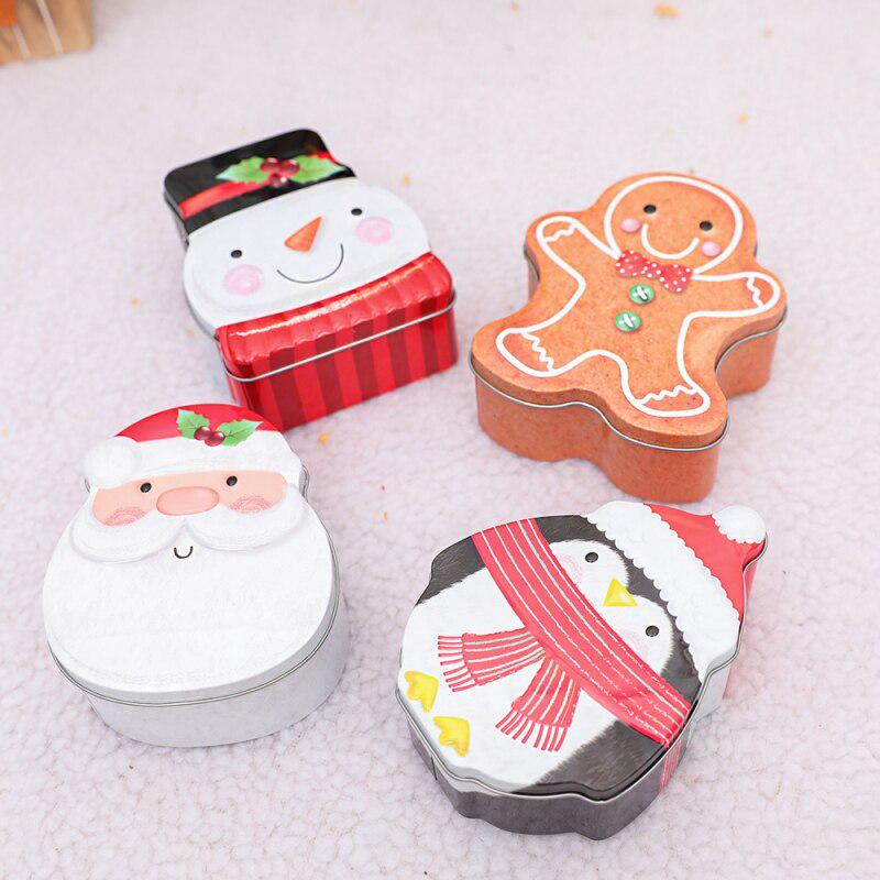 Christmas Cartoon Candy Can Penguin Santa Claus Snowman Smiling Face Christmas Child Gift Box