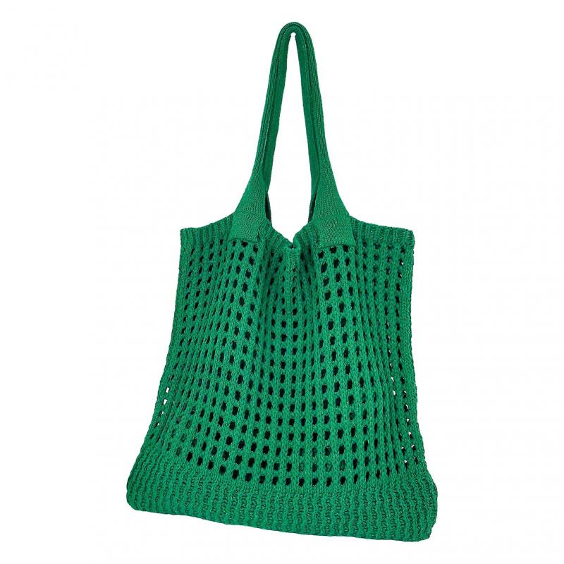 Large Beach Tote Bag Shoulder Knit Bag Tote Beach Crocheted Large Capacity Elastic Solid Color Great Load Bearing Handbag