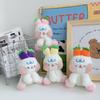 Ins Style Cartoon Plush Radish Rabbit Doll Mini Machine Doll School Bag Pendant Keychain Girl Heart Doll