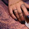 8pcs/set Fashion Bohemia Dainty Twist Thin Band Silver Color Stacking Ring Gift  Jewelry  Ring Set