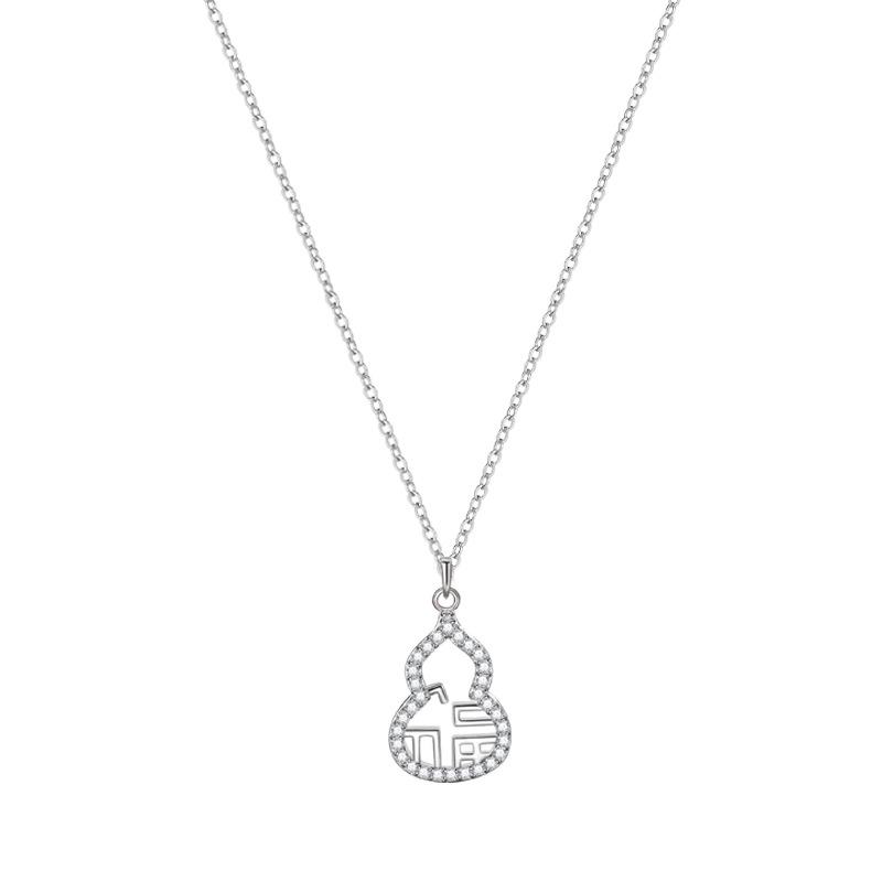 Nafu gourd necklace women's national tide high sense natal year diamond pendant Fulu versatile collarbone chain