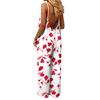 Women's Relaxed Fit Retro Backless Jumpsuit, Faux Cotton Overall with Pockets