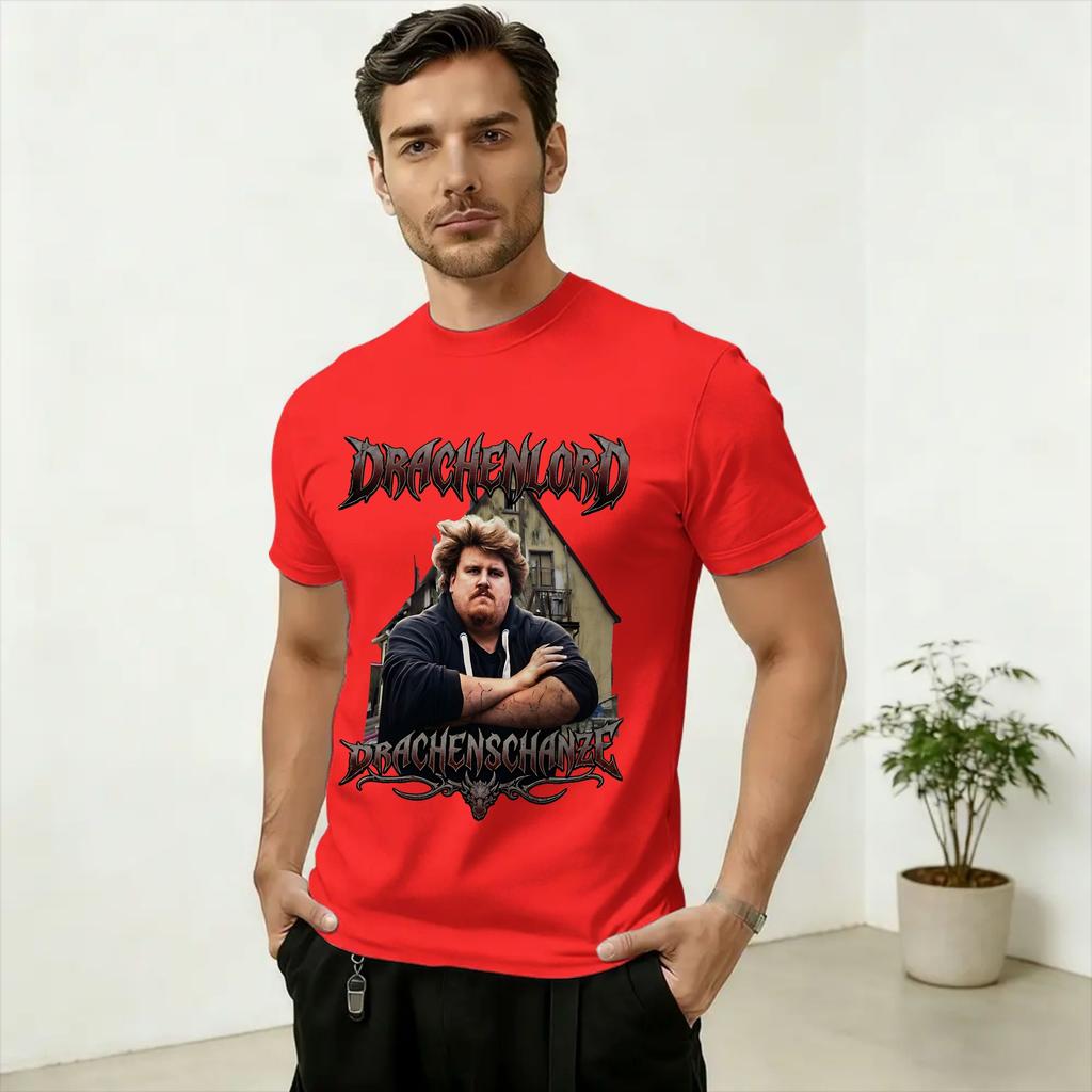 Vintage Drachenlord Meme TShirt for Unisex Crew Neck 100 Cotton T Shirt Short Sleeve Tees 4XL 5XL 6XL Clothes