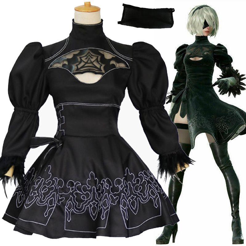 Elegant And Authentic Nier Automata 2b Yorha No.2 Cosplay Costume Full Set Outfit