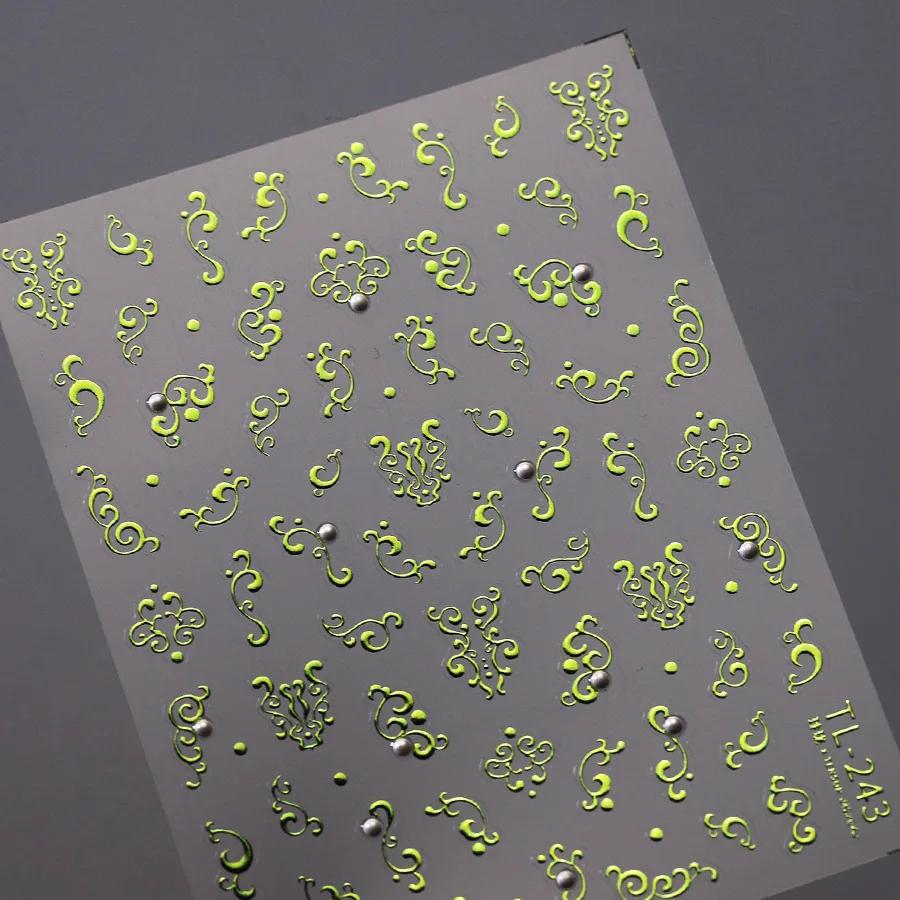 Blue and White Porcelain Chinese 5D Butterfly Flowers Vase Swallow Window Gold Stamping Nail Art Stickers Manicure Decals