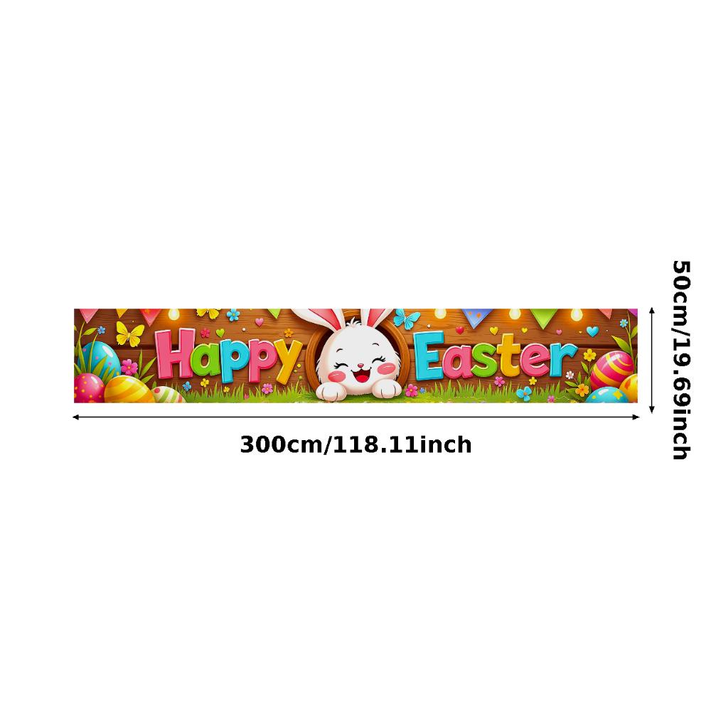 Decorative Rabbit Easter Banner Spring Easter Decoration Easter Egg Banner For Party Decor Indoor Decoration Holiday