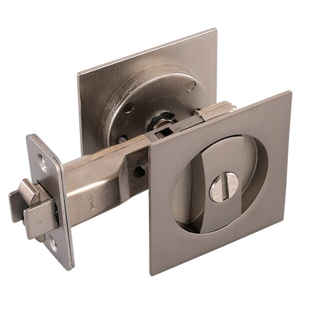 Keyless Squared Pocket Door Lock Easy Installation Zinc Alloy Hook Lock For Living Room