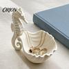 Jewelry Organizer Holder, Seahorse Shape Storage Tray, with Wave Shell Elegant Tray Groove Design, for Rings Necklaces Earrings Dressing Table