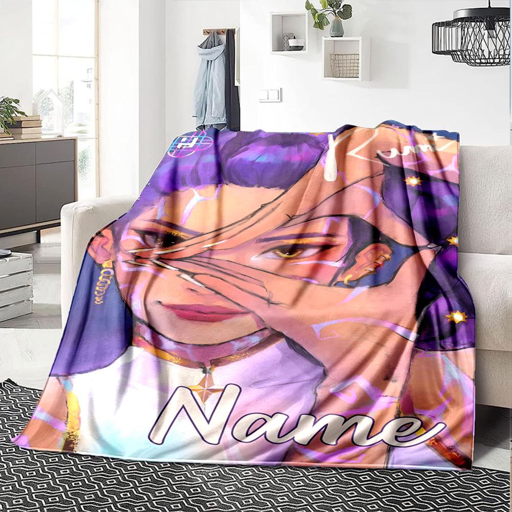 Customizable KPop Demon Hunters20 Throw Blanket – Personalized Name, All-Season Cozy Snug Blanket, Machine Washable, Personalized Blanket