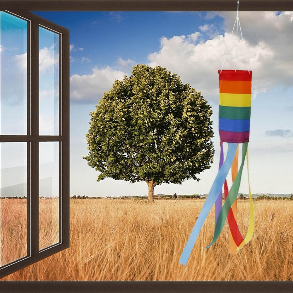 

60cm Windsock Rainbow Wind Gay Pride Flag Measurement Outdoor Backyard Campsite Hanging Decoration UV Resistant Weatherproof