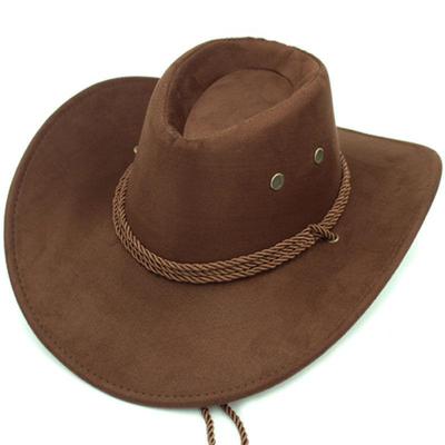 Herren Western-Cowboyhut aus Wildlederimitat für Outdoor-Camping und Wandern 