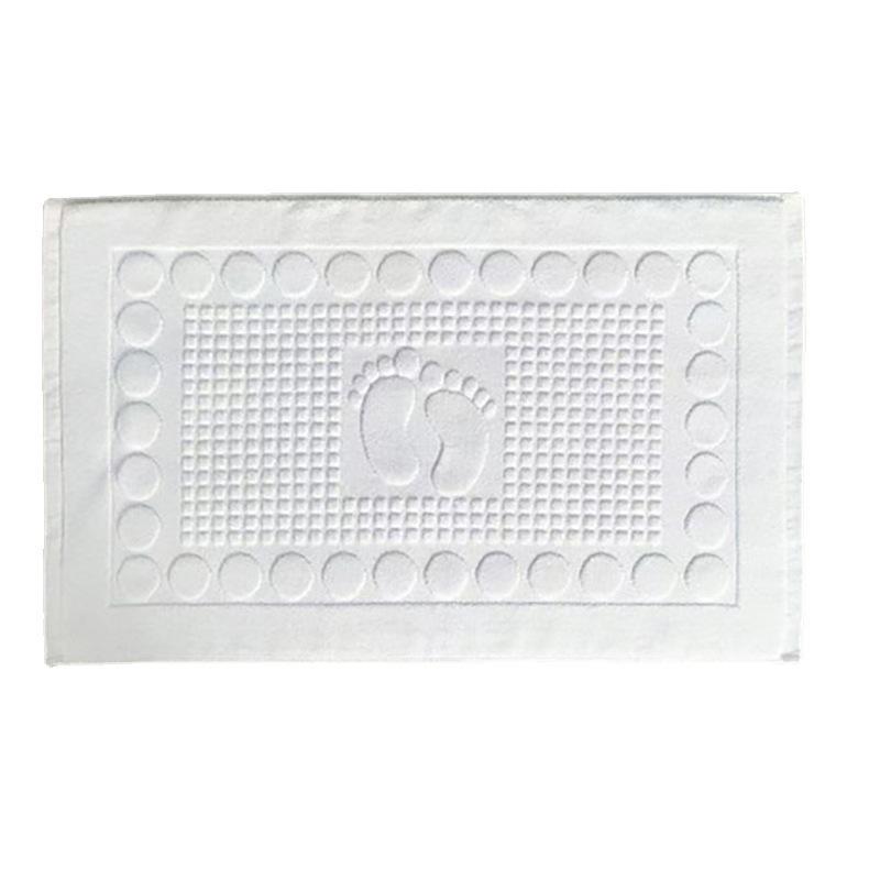 

Хлопковое Толстое Гостиничное Полотенце для Пола Впитывающее Нескользящее С Рисунком Следов Ног Коврик для Пола Жаккардовое Полотенце Ванная Туалет 50x80см 50x80cm белый