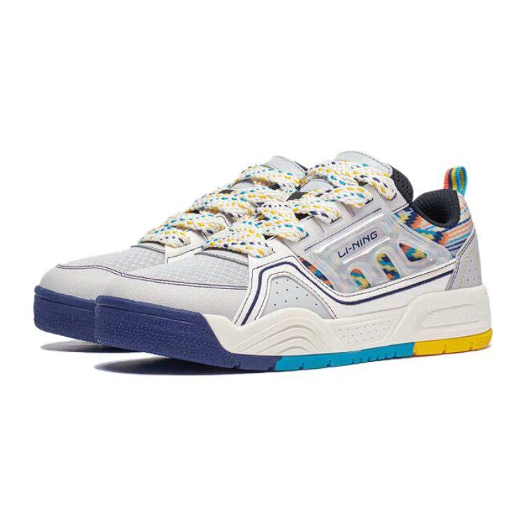 Li-Ning Kids Ollie Pro 1.0 Cloud Rebound Durable Lightweight Non-Slip Low-Top Skate Shoes Kids Sneakers Gray YKCT092-5