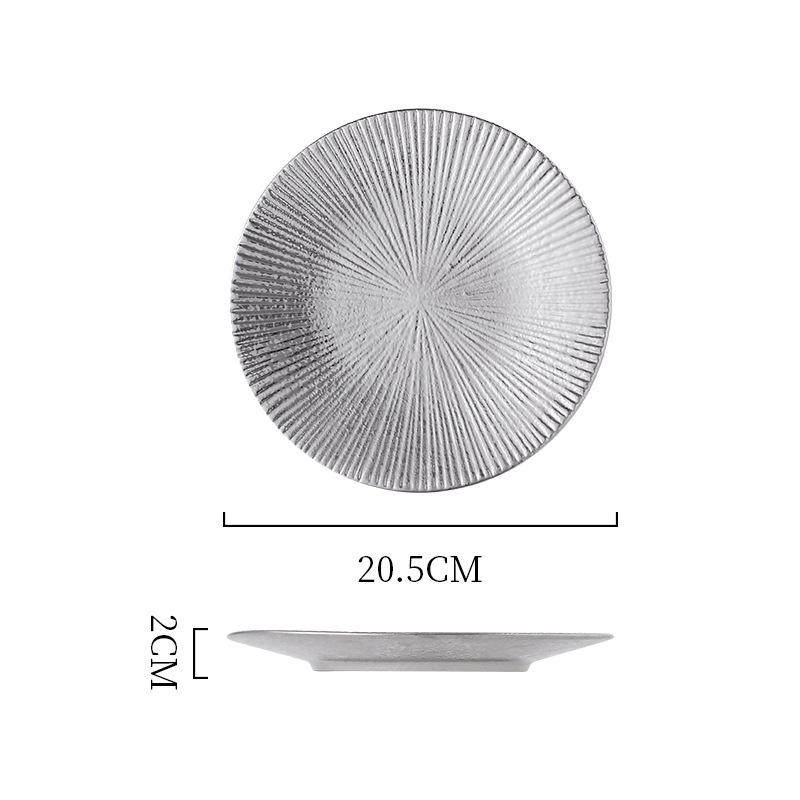 Electroplated Ceramic Plate Gold And Silver Plate Pendulum Decorative Plate Western Food Nordic Disc Light Luxury Tableware