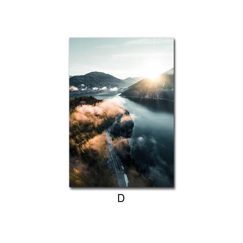 Natur Landschaft Leinwand Malerei Reise Fotografie Leinwand Kunst Nordic Poster Druck Wald Herbst Landschaft Wand Dekoration Bild