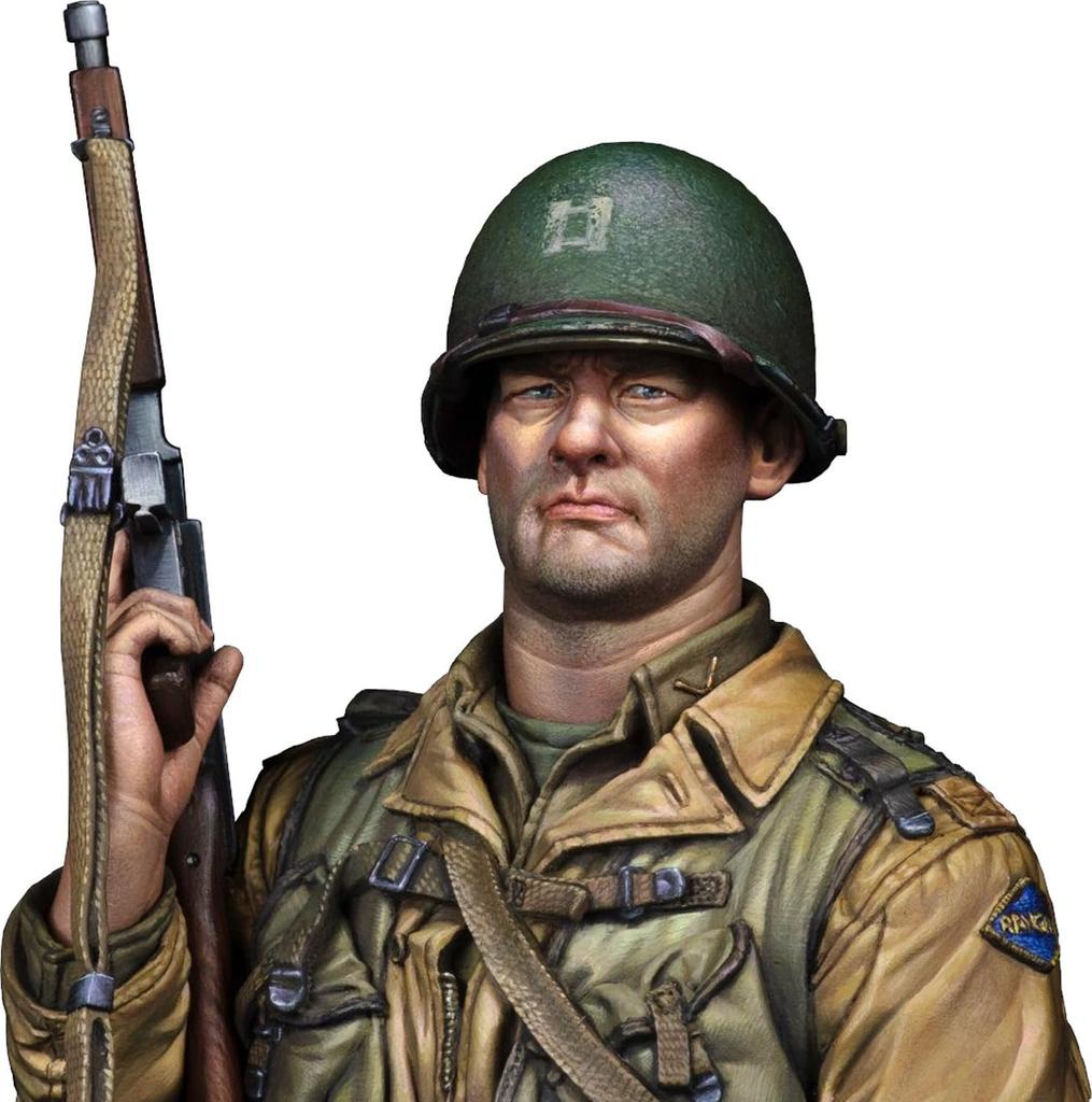 Young Miniature Amerikanischer Soldat des 2. Ranger-Bataillons der Normandie 1944 Büste aus Resin Bausatz YM1898 1/10