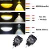 Motorcycle Headlight Dual Color White Yellow LED Spotlights Fog Lamp Driving Lamp For Motorcycle Truck Car SUV ATV Scooter 12V