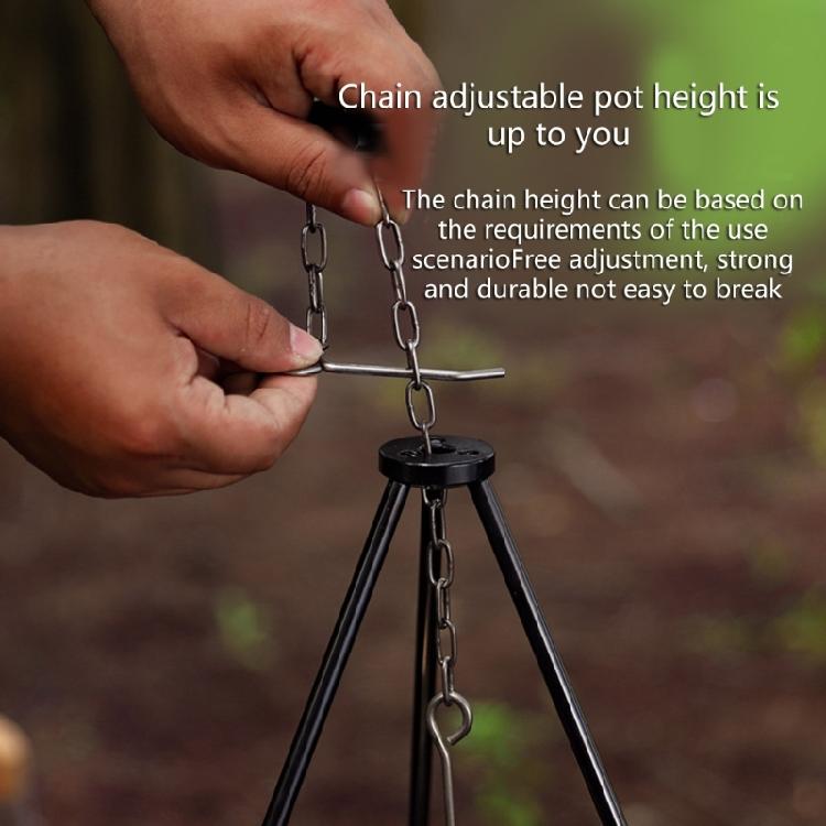 Outdoor Picnic Tripod Adjustable Garden Campfire Folding Hanging Portable Tripod