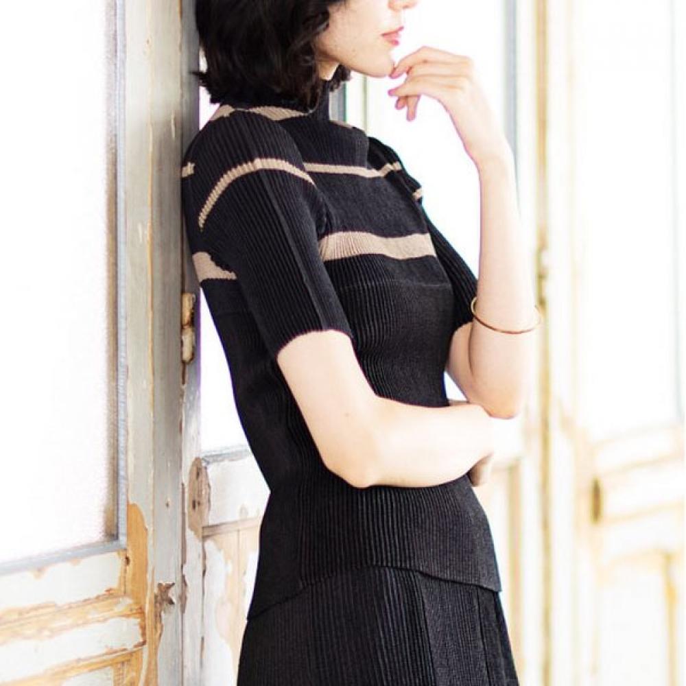 

Specchio Slim Short Sleeve High Neck Blouse 442 168 65