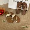 2025 Summer New Retro Flat Slippers Night Breeze Gentle Vacation Beach Cover Toe Cool Slippers