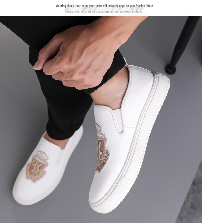 Herren Herbst Casual Slipper Loafer mit britischer Stickerei – Bequem und trendig