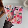 Caseative for iPhone 14 Case,Curly Wavy Frame Cherry Flower Floral Print Phone Case (Cherry)