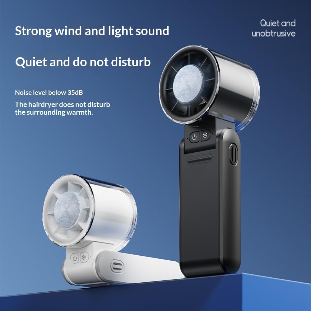 Portable High Speed Turbo Fan Foldable Mini Handheld 3600mAh Rechargeable 100 Wind Speeds Digital Display for Camping Hiking